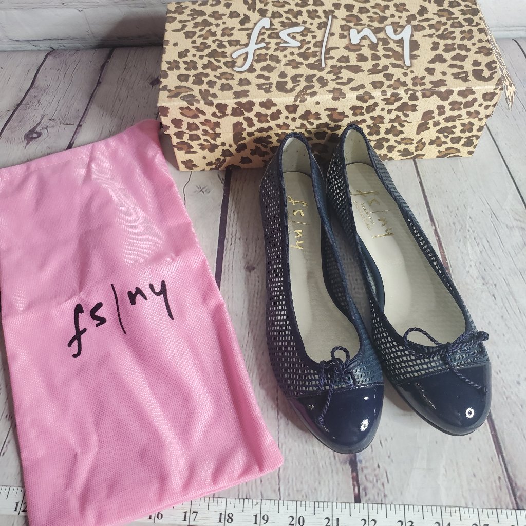 Fs/Ny Cashmeres Navy Patent Leather Linger Flats